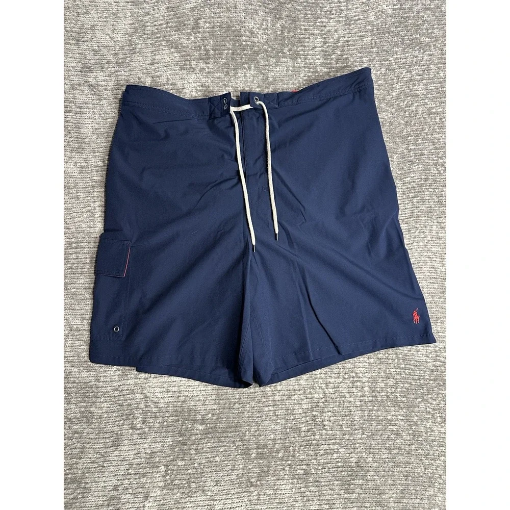 Polo Ralph Lauren Swimwear Cargo Swim Trunks Lined Pony Navy Mens 2XB